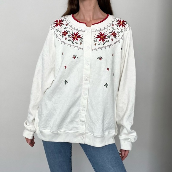 NWT White Christmas Themed Holiday Sweater - Picture 3 of 4